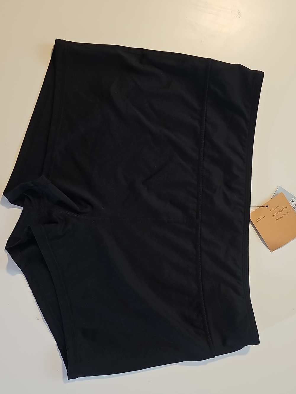Shade & Shore Women's L Black High Waist Tummy Control Swim Short Bikini Bottom